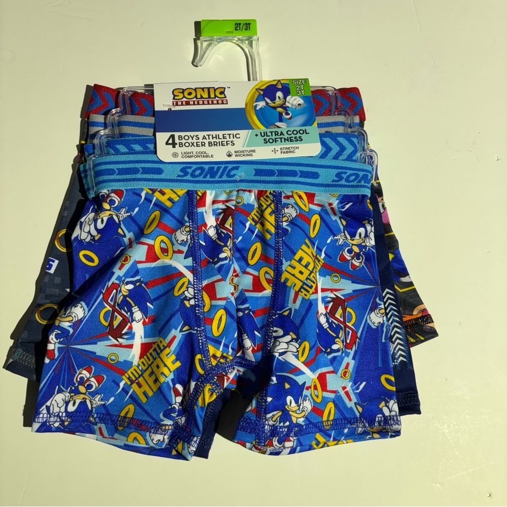 NEW 4 Pack Sonic the Hedgehog Boys' Boxer Briefs